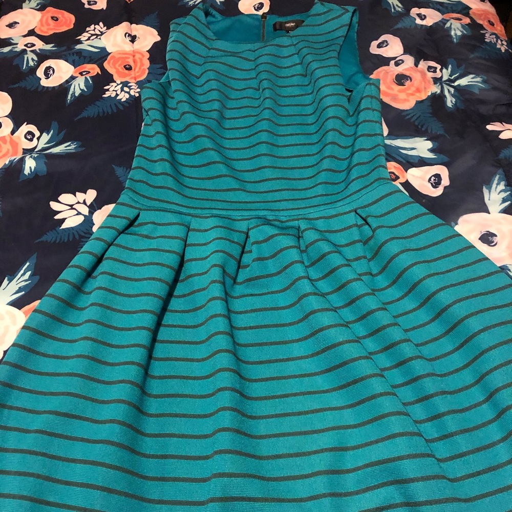 Teal Fit and Flare Dress